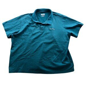 Columbia Sportswear Mens Polo Shirt Size XXL Active Fit Short Sleeve Blue Casual